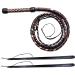 Premium 16 Plaits Real Cowhide Leather Indiana Jones Whip | 4ft-16ft Long | Equestrian Bull Whip with Crackers - Beige/Black/Tan - Buy Online on GoSupps.com