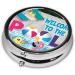 Flamingo Pool Metal Pill Box - Portable 3-Compartment Travel Organizer for Small Pills Black - Buy Online on GoSupps.com