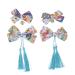 minkissy 2 Pairs Hairpin Ponytail Holder Gripper Girls Hair Bow Ties Festive Clips Antique Hair Clips Hair Catch Barrette Tassel Hair Accessories Elasticity Polyester Child China