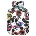 Hot Water Bottles with Cover Panda Glasses Pattern Hot Water Bag for Pain Relief Women Adults Heating Bag 2 Liter