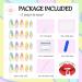 Multicolour Swirl Almond Fake Short French False Press on Nails with Glue - Colorful Wavy Nail Art for Women - Buy Online on GoSupps.com
