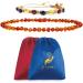 Unisex Baroque Baltic Amber Necklace and Bracelet Set - Cognac Color, Adjustable Style - 100% Authentic - Buy Online on GoSupps.com