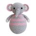 SESIBABA-standing male elephant Jumbo (pink 13 cm) for babies from 0 months-motor toys with a wobble and bell effect-soft & fed-handmade & crocheted elephant jumbo (pink)