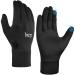 MCTi Running Gloves Men Women Gloves Touchscreen Liner Lightweight Sports Gloves Motorcycle Cycling Hiking Working Black M