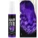 PurpleTemporary Hair Dye Hair Colour Spray Crazy Purple Hair Spray Temporary Washable Temporary Hair Colour Instant Styling Instant Hair Dye for Christmas Halloween Birthdays Party Cosplay
