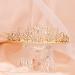 TOBATOBA Gold Princess Tiara for Girls | Rhinestone Hair Accessories for Pageants, Proms, Birthdays | Quinceanera Crown Headpiece - Buy Online on GoSupps.com