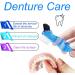 Retainer Bath Box Denture Cleaning Bath Case with Brush Denture Cup Storage Bath Box Case Retainer Cleaning Container Mouthguard Soaking Holder - Dark Blue - Buy Online on GoSupps.com