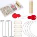 85 pieces Clip Hair extension Production set Hair Extensions Clips contains 50 U-shaped snap clips 10 curved needles 20 t-pencils 3 rollers 2 needle threaders (beige)