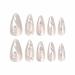 Buy BABALAL Almond Press on Nails - Medium Fake Nails with Silver Swirl & Rhinestone Design | Stiletto Acrylic Nails FNf401 for International Shipping - Buy Online on GoSupps.com