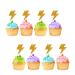ROSTYAKZ 24pcs Lightning Cupcake Toppers for Baby Shower Lightning Sign Cupcake Toppers Gold Glitter Lightning Cake Decoration for Baby 1st Birthday Party Supplies