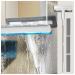 Spray Window Cleaning Kit with Sewage Collector and 3 Pads 4 in 1 Glass Squeegee with Extension Pole Windshield Cleaning Tool for Indoor/Outdoor High Window