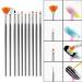 Shop 15 Pcs Black Nail Art Brush Set - UV Gel Nail Design Brushes for Salon & DIY Creations - Buy Online on GoSupps.com