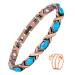 Jecanori Copper Magnetic Bracelets for Women Copper Magnetic Wristband and Magnetic Rings with Strength Magnets(3800 Guass Each) Adjustable Size Brazaletes&Jewellry Gift Box Blue-crystal