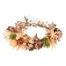 DDazzling Sunflower Flower Crown Eucalyptus Halo Women Girls Headpiece Photo Prop (Coffee)