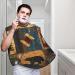 Wooden Plank Print Beard Bib Apron | Non-Stick Hair Catcher for Men | Perfect Shaving Gift | One Size Black - Buy Online on GoSupps.com