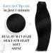 Runature Clip In Extensions - Real Hair Black 35cm 7PCs - Natural Black Straight Seamless Hair Extensions (120g) - Buy Online on GoSupps.com