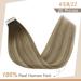 FSHINE Tape Extensions - 55cm Real Hair 50g Dark Brown to Medium Blonde Balayage - 20 Invisible Straight Pieces - Buy Online on GoSupps.com