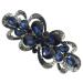 FRCOLOR Flower Crystal Rhinestones Hair Barrettes French Jewelry Hair Clip Luxury Glitter Sparkly Jeweled Hair Clips Fashion Spring Clip for Women Girls Hair Styling Accessories Dark Blue