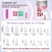 Pink Almond Medium Camelia Acrylic Press-On Nails | Heart Pattern Complete Cover | Cute Fake Nails with Glue for Youth Manicure - Buy Online on GoSupps.com