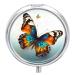 Pill Box Pill Case 3 Compartment Travel Pill Box Butterfly Printing Small Pill Box Portable Medicine Pill Case Pill Organizer for Purse & Pocket for Travel Handbag (Round)