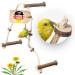Exciting seat rope orClimbing rope with 3 delicious sliding natural wood Seat rods for budgie nymphicids & Co. for bird cage