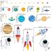 DecalMile Outer Space Rocket Planets Astronaut Wall Decals for Baby Nursery Boys Bedroom - Playroom Wall Decor Stickers - Buy Online on GoSupps.com