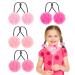 8pcs Pom Ball Hair Ties for Girls Fluffy Pom Pom Ball Hair Band for Kids Elastics Fur Ball Ponytail Holders Hair Accessories for Women Girl Kids