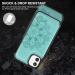 Bizzib for iPhone 11 Case Leather Wallet with Card Holder Flip Cover Kickstand Card Slots Double Magnetic Clasp Shockproof Heavy Duty Protective Case for iPhone 11-Floral Green Flower Green - Buy Online on GoSupps.com