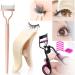 3 in 1 Eyelash Application Tool Kit Eyelash Curler Lash Clip Tweezers Lash Comb Eyelashes Mascara Separator Curler Eye Makeup Tool 3Pcs Eyelashes Buddy Set Convenient to Wear Lashes