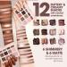 Lamora Nude Eyeshadow Palette - 12 Neutral Pigmented Matte & Shimmer Makeup Shades - Travel Size Eye Shadow With Mirror Nude Neutral Natural - Buy Online on GoSupps.com