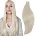 RUNATURE White Blonde Hair Extensions Tape in Human Hair Remy Blonde Tape in Extensions Ice Blonde Tape in Human Hair Extensions Straight 50g 16 Inch 16 Inch 1-Tape #800