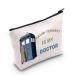 Levlo cosmetic bag with inscription who TV show by David Tennant fans gift for David Tennant is My Doctor make-up bag with zipper for women and girls