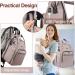 KROSER Diaper Bag Backpack with USB Charging Port | Large Capacity Travel Backpack for Mom in Grey Pink - Buy Online on GoSupps.com