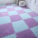 Plush Puzzle Foam Floor Mat Bedroom Block Splicing Floor Mat Household Washable Fluffy Play Mat Floor Tiles Soft Climbing Area Rugs for Home Playroom Decor/Exercise Gym Mats Purple+light Blue