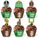 24 Football Cupcake Toppers and Wrappers for Birthday or Baby Shower Party Cupcake Wrappers and Treat Picks Kit