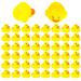 Derayee 50 pieces yellow mini bathing ducks floating swimming bath toy set classic squeaky duck for children shower birthday party articles 1