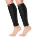 CAMBIVO 2 Pairs Calf Compression Sleeve Men & Women Shin Splints Support and Calf Support Sleeves Compression Leg Socks for Running Sports Flight Hiking Cycling S-M Pure Black