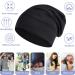 Wllhyf Silk Sleeping Hat - 2 Soft Satin-Lined Hair Wraps & Adjustable Turban for Chemotherapy & Frizzy Hair - Gray & Black - Buy Online on GoSupps.com