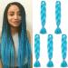 SEGO 5 Packs Braid Extensions 24 Inch Crochet Afro Synthetic Hair Braiding Hair Braiding Sky Blue 60.96 cm (5 Pieces)