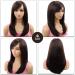 NATAGHAIR Long Brown Human Hair Wig with Bangs for Women - 100% Virgin Remy Straight Wig, Natural Looking Dark Brown Hair Replacement - Buy Online on GoSupps.com