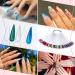 Pinkiou 100 Fan Shaped Nail Colour Sample Display Sticks with Metal Ring - 100pcs Transparent Tips for Nail Art Practice - Buy Online on GoSupps.com