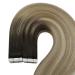 Buy Youngsee 60cm Balayage Real Hair Tape Extensions - Dark Brown Ombre Seamless Remy Hair 50g #4/16 - Buy Online on GoSupps.com