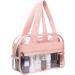 Premium Clear Makeup Cosmetic Toiletry Organizer Bag | Stadium Approved Clear Tote Bag | Mini Clear Purse for Gym, Work, Travel - Pink - Buy Online on GoSupps.com