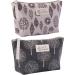 Double layer cosmetic bag sailing towel Multifunctional makeup bag canvas cosmetic bag waterproof multifunction travel cosmetic bag with zip for women men & children (2 pieces)