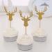 Set of 24 Golden Deer Head Cupcake Toppers Antler Theme Party Decors - by Giuffi - Buy Online on GoSupps.com