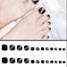 24pcs Black Square Full Cover Artificial Toenails - Perfect for Phototherapy & Manicure - International Shipping Available - Buy Online on GoSupps.com