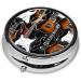 Color Acoustic Guitars Round Pill Box - 3 Compartment Mini Decorative Travel Organizer for Vitamins & Medicine - Buy Online on GoSupps.com