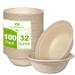 greensight Disposable Paper Bowls 32oz Heavy Duty 100 Pack Eco-friendly Compostable Bowls Party Serving Bowls For Salad Ice Cream Dessert And Hot Soup Biodegradable Bowls Made Of Sugarcane Nature