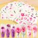 24 Sheets Flowers Nail Art Decals  Holographic Flower Nail Water Transfer Decal Design  Floral Leaf Butterfly Nail Art Stickers Acrylic Supplies for Women Manicure Charms Decorations DIY Nail Sticker Flowers D