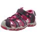 Apakowa baby little girl summer closed toes athletic & outdoor hiking beach sandals sports trail sandals for children with Velcro fastener 29 EU Y607Purple